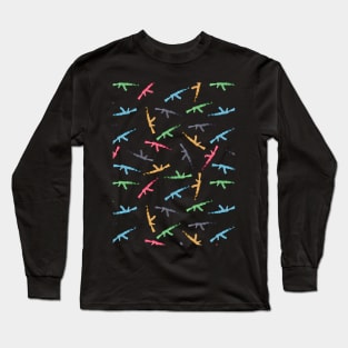 AK 47 Seamless Pattern Long Sleeve T-Shirt